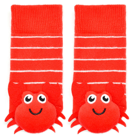 Red Crabby Crab Boogie Toes Rattle Socks: 6-12M
