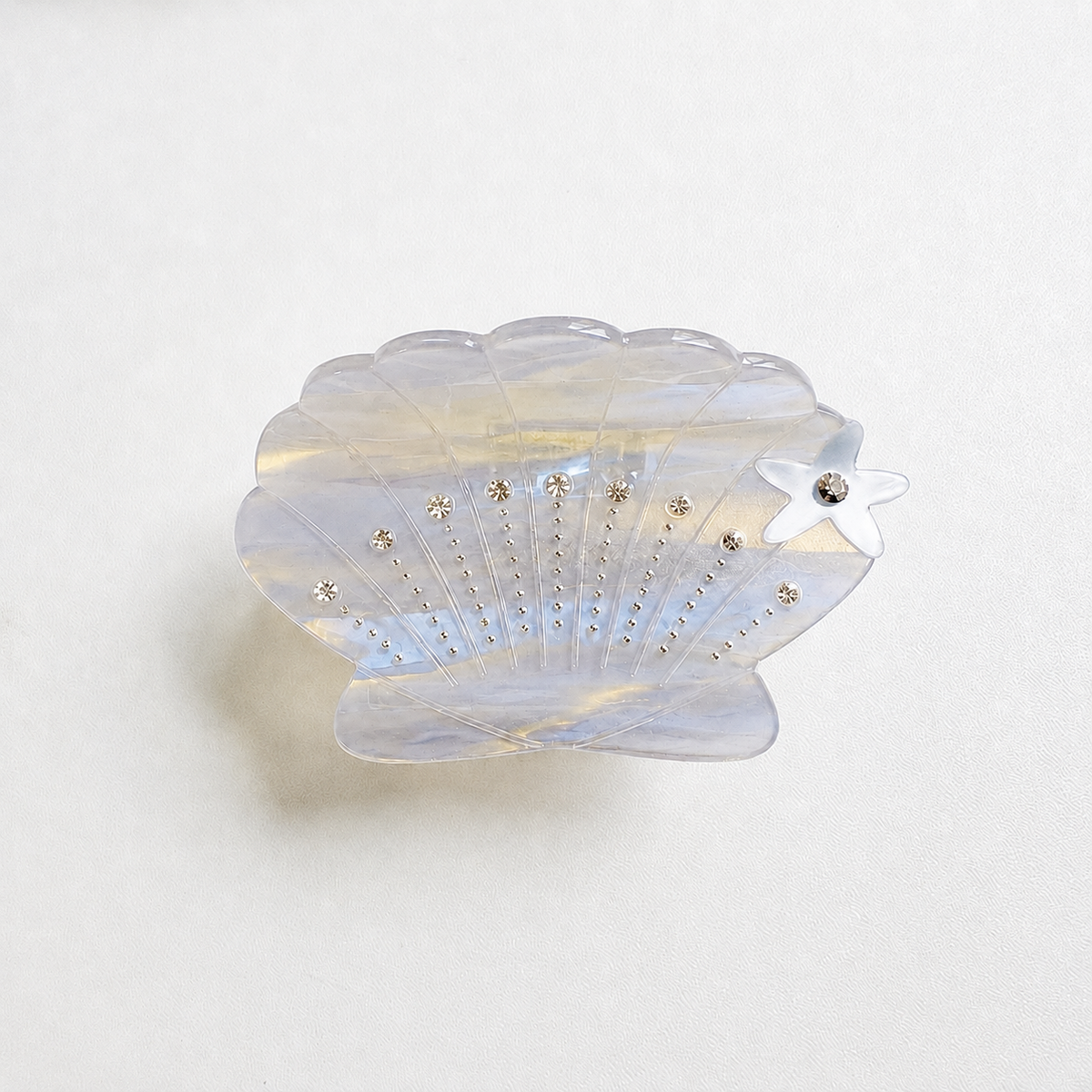 Seashell Rhinestone Hair Clip