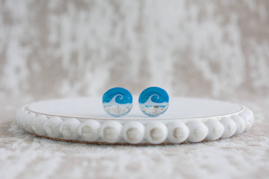 Beach Sand Wave Stud Earrings | Prism Blue