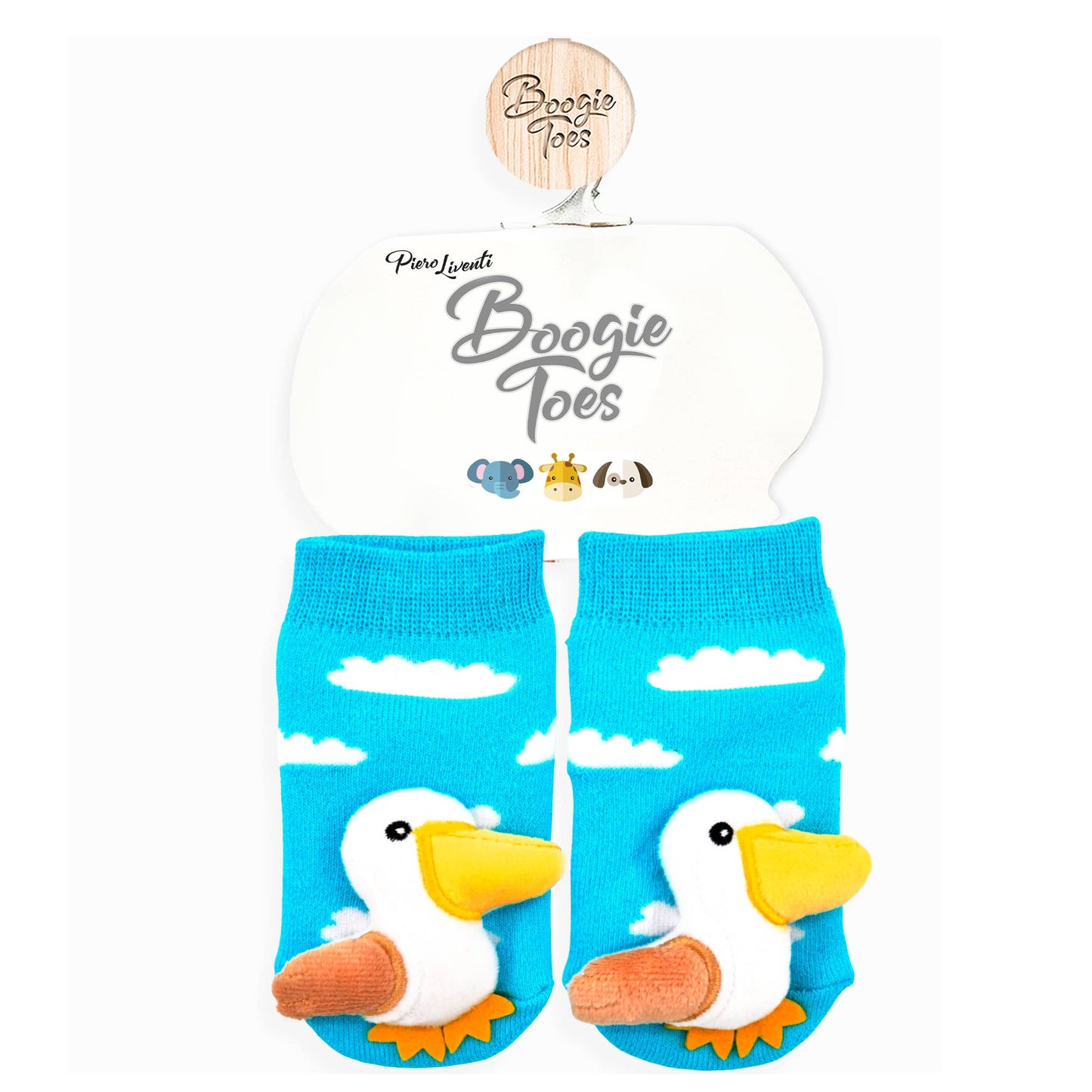 Baby Pelican Boogie Toes - Baby Rattle Socks: 6-12M