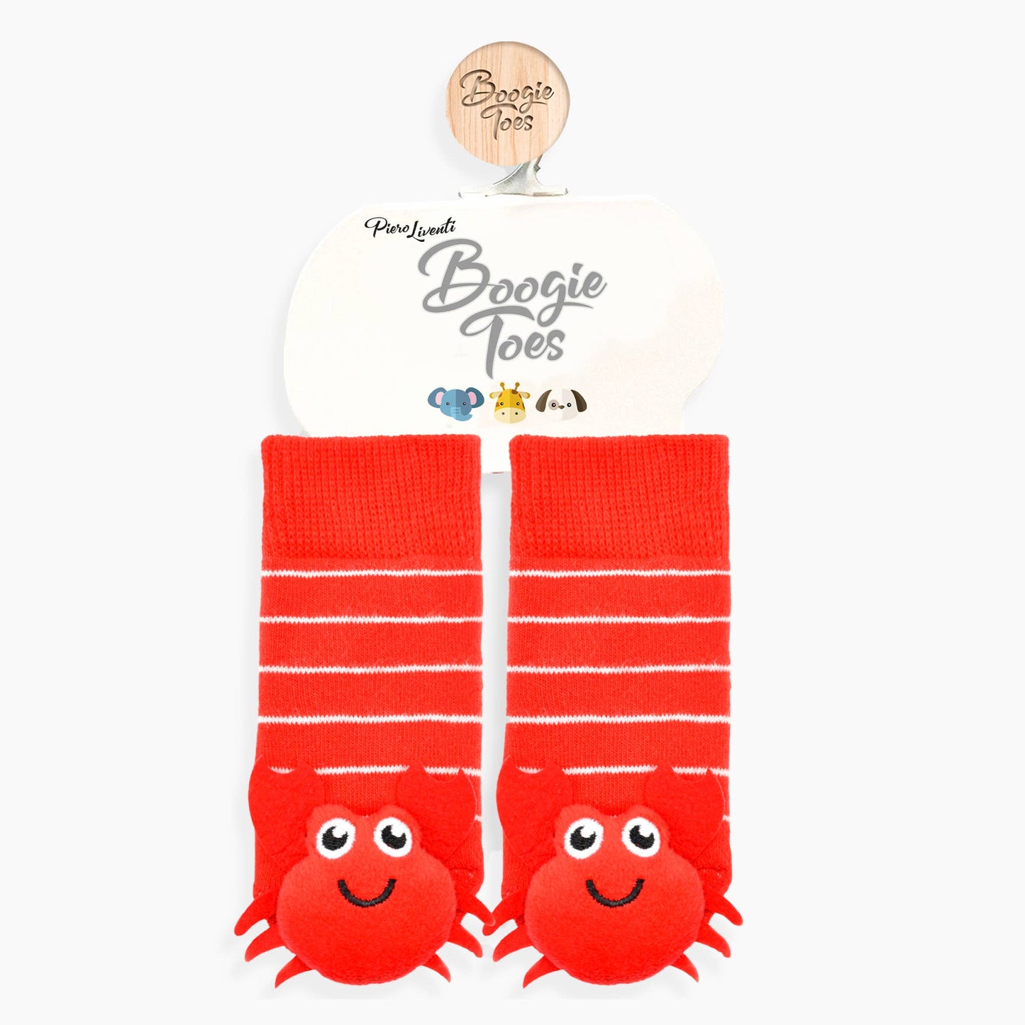 Red Crabby Crab Boogie Toes Rattle Socks: 6-12M