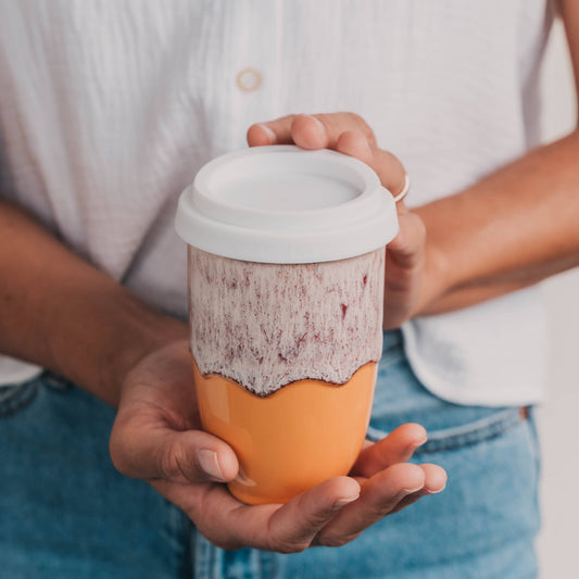 Grapefruit Ceramic Travel Mug
