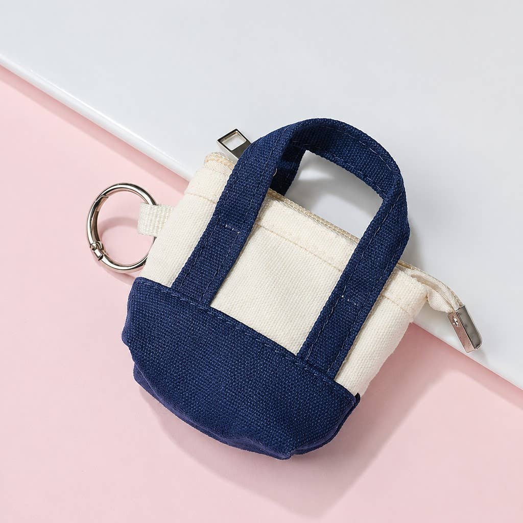 Mini Canvas Tote Bag Keychain