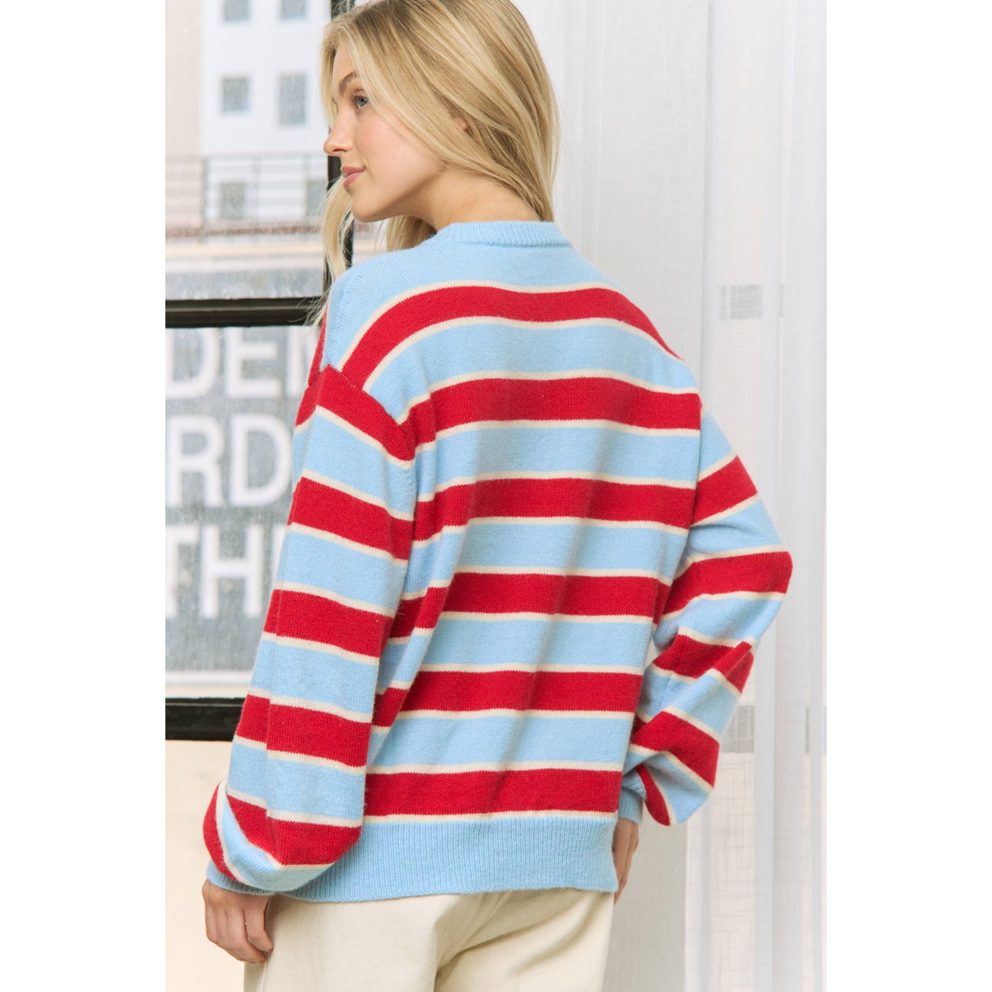 Stripe Lobster Mitten Sweater