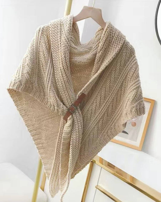 Handcrafted Buckle Triangular Shawl