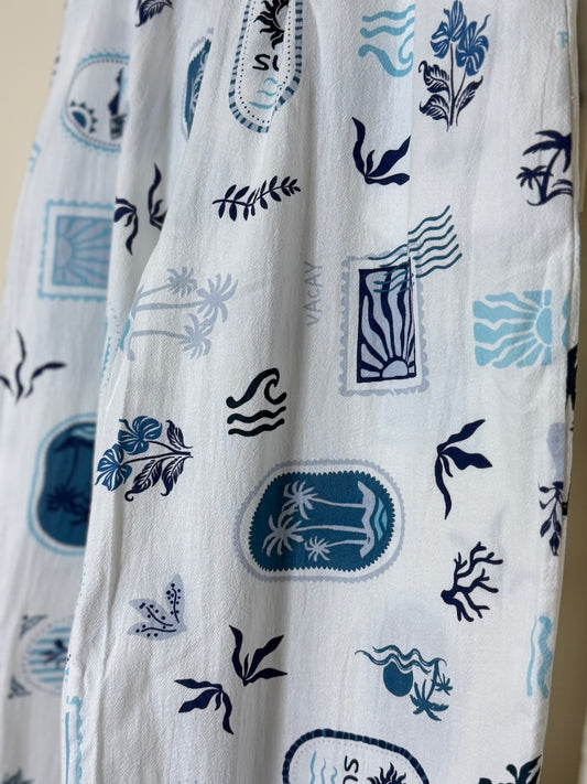 Summer Stamp Wide Leg Pants