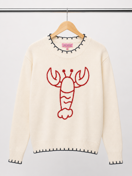 Embroidered Lobster Sweater