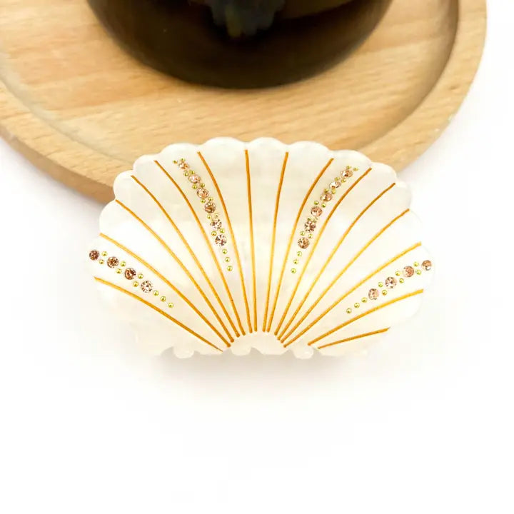 Shell Claw Hair Clip- White