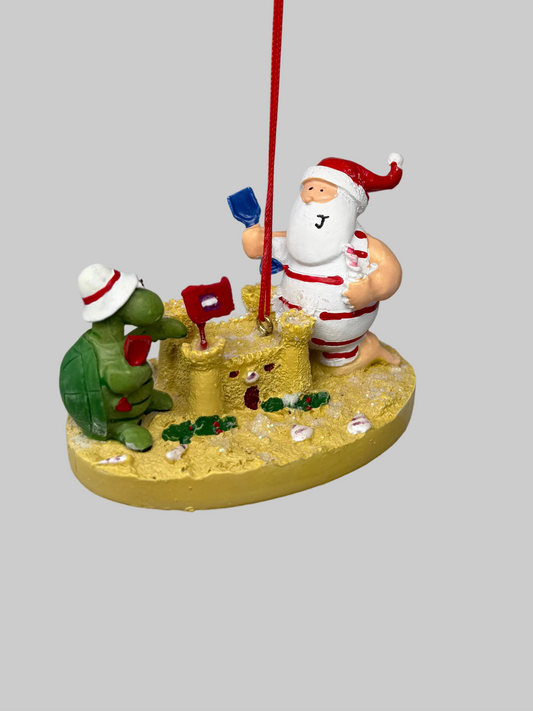 Sandcastle Santa Ornament