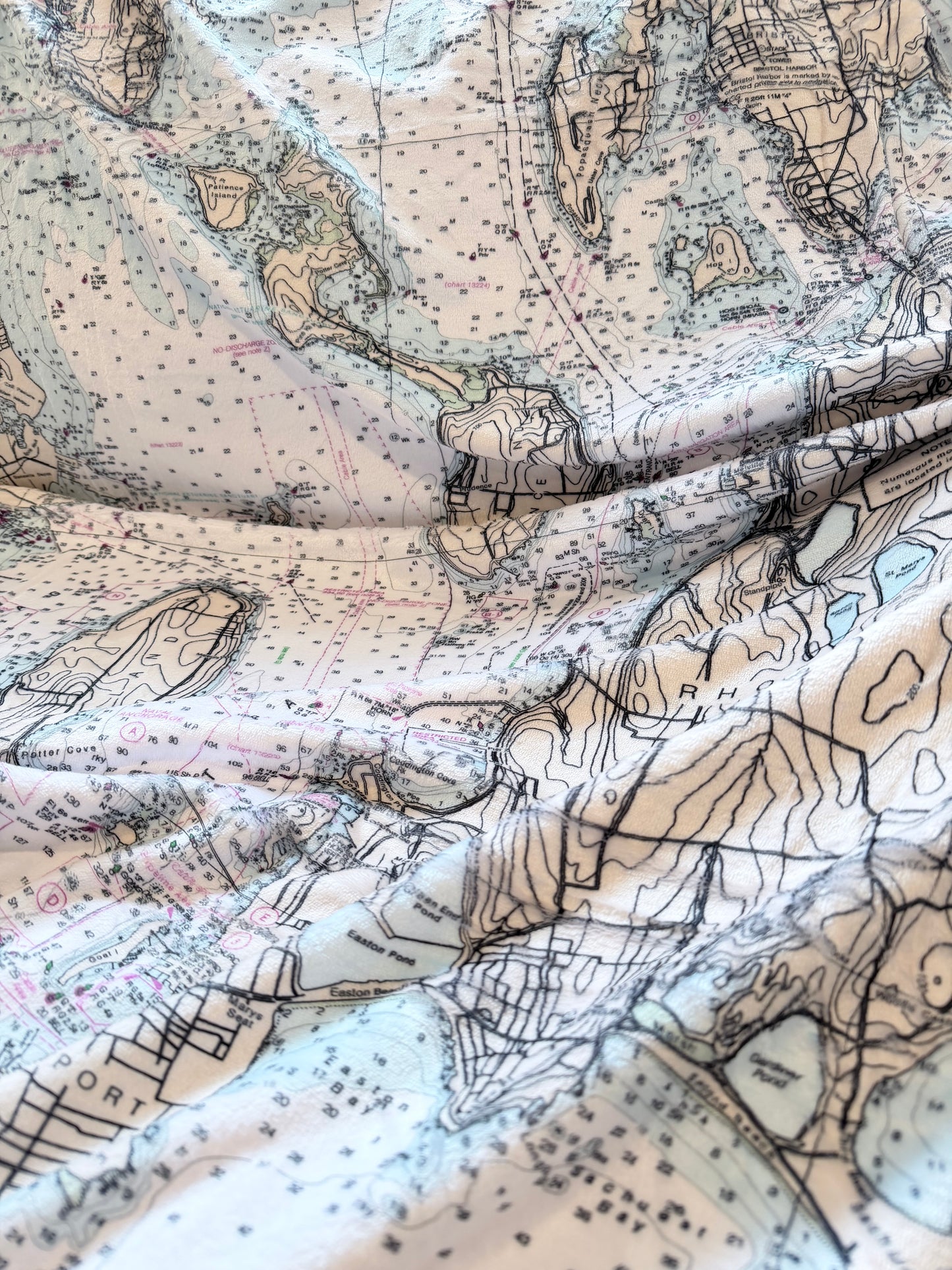 Nautical Map Throw Blanket