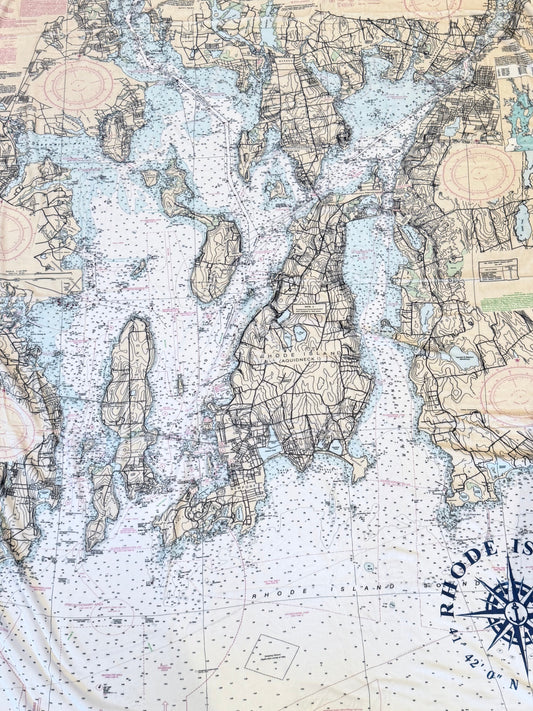 Nautical Map Throw Blanket