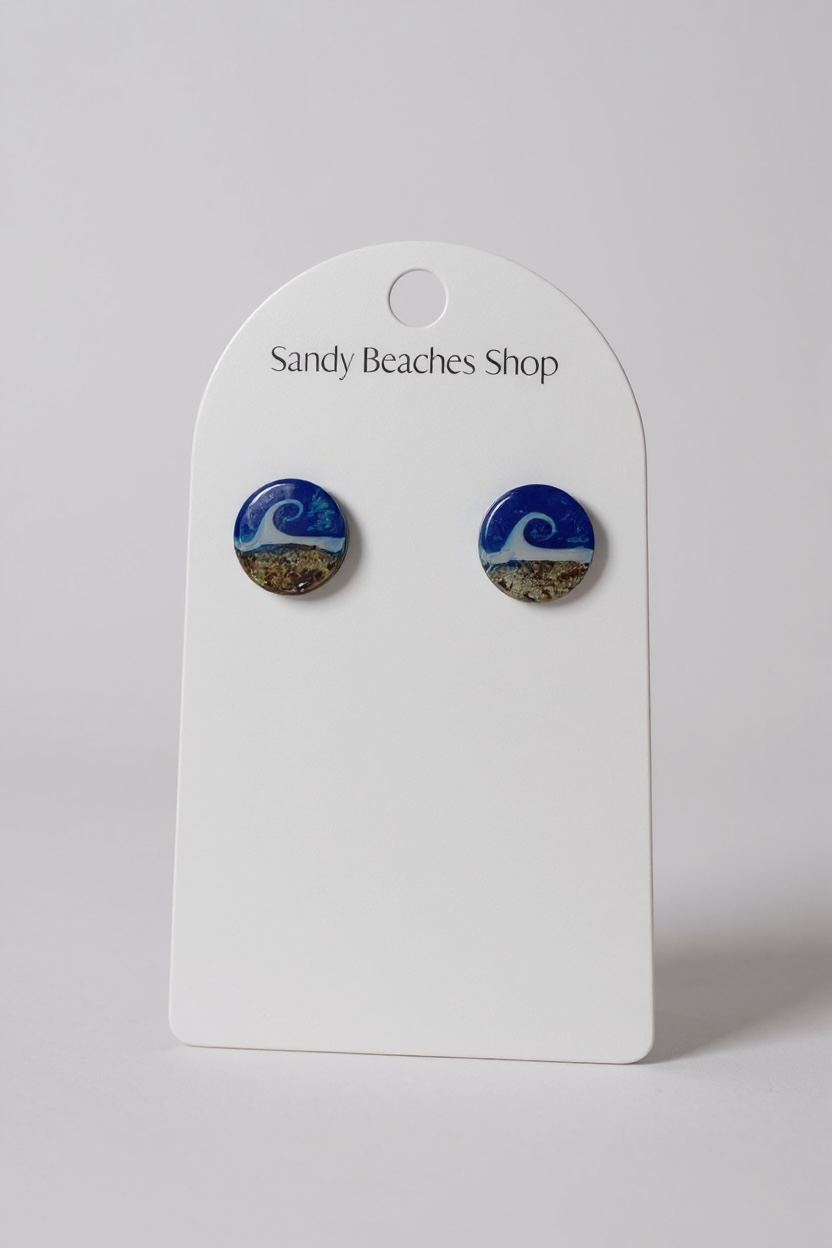 Beach Sand Wave Stud Earrings | Prism Blue