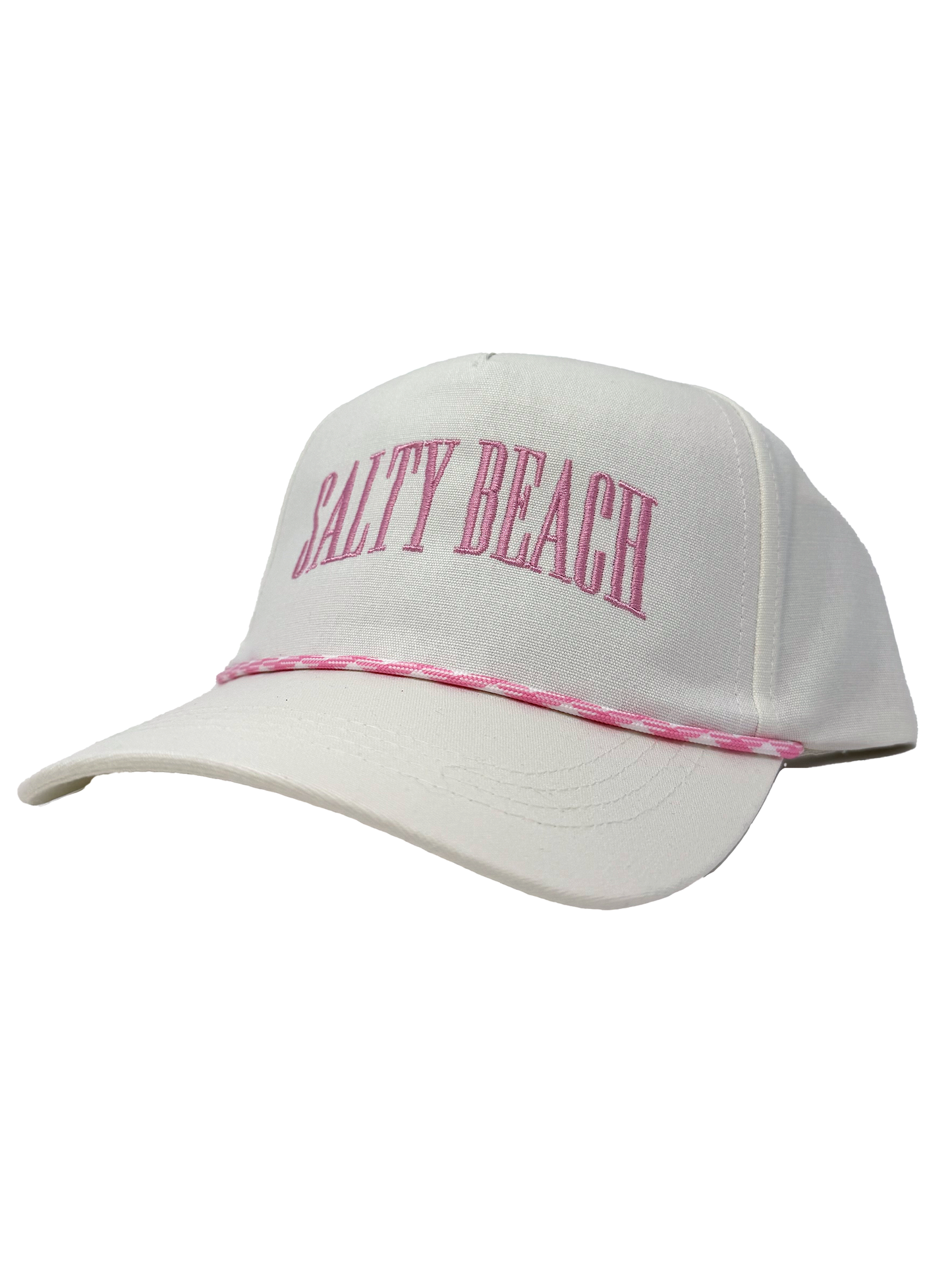 Salty Beach Embroidered Hat - Pink