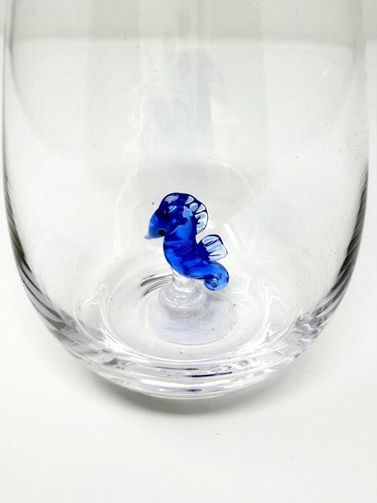 Seaside Seahorse Wine Glass