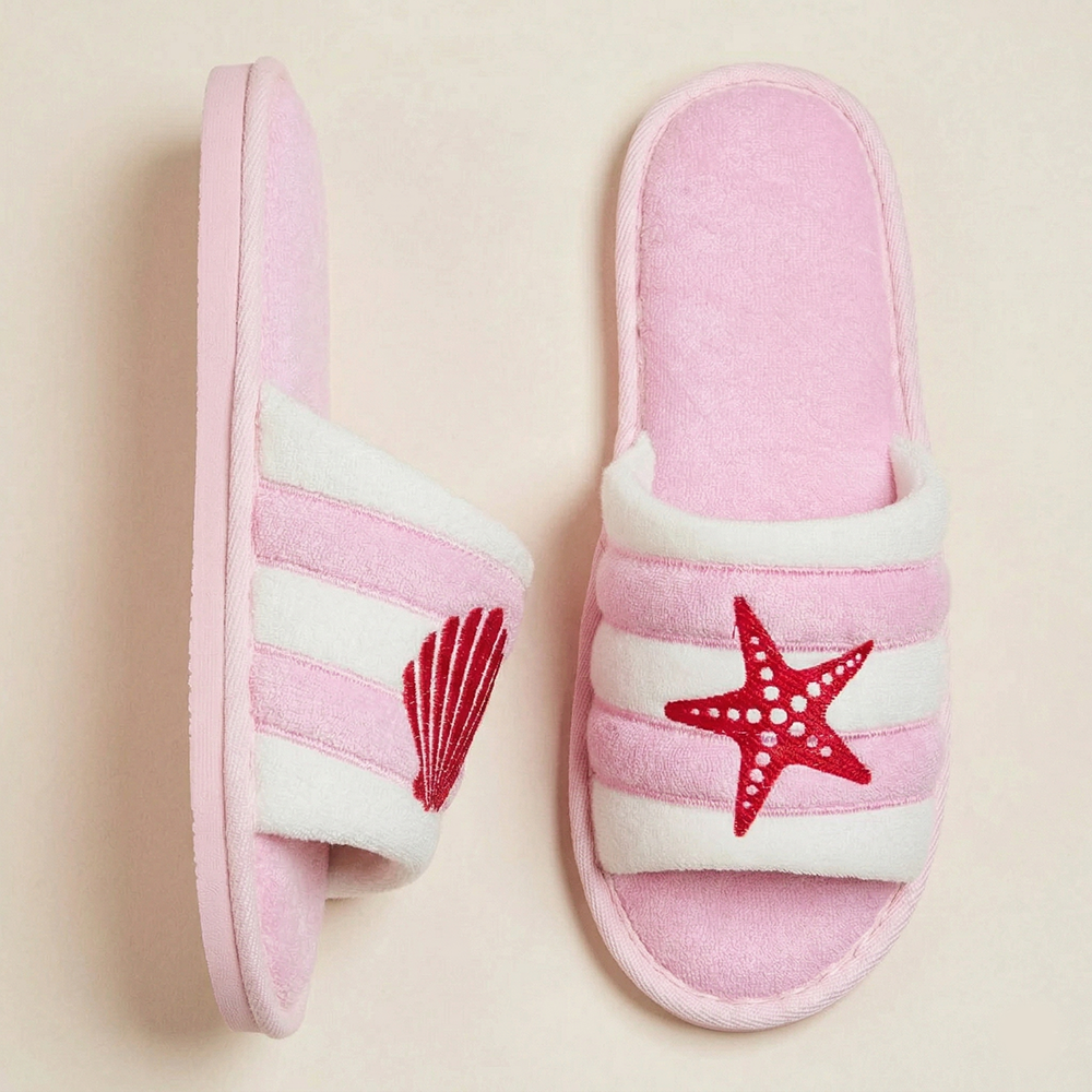 Sea Shell Embroidered Slipper