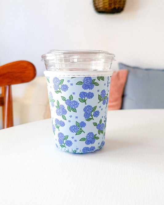 Blue Hydrangeas | Reusable Coffee Sleeve: Small