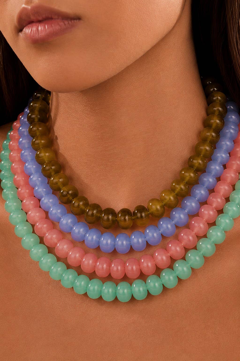 Chunky Beaded Statement Necklace | Mint