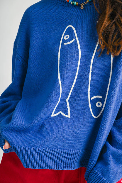 Embroiidered Sardine Sweater