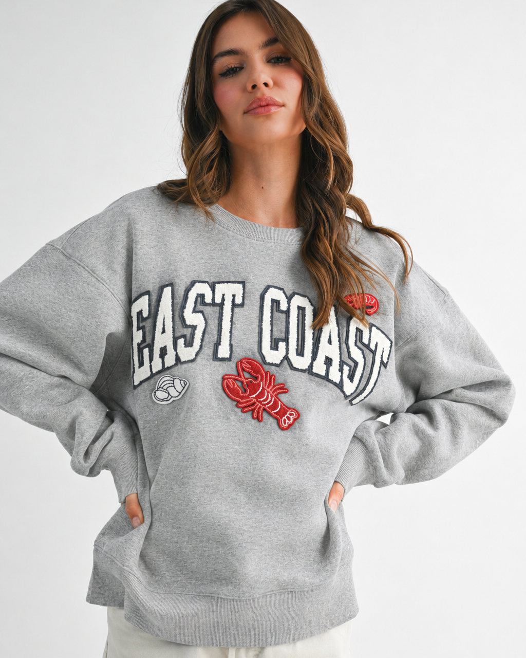 East Coast Lobster Sweatshirt- Grey