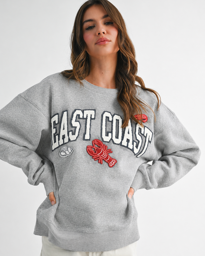 East Coast Lobster Sweatshirt- Grey