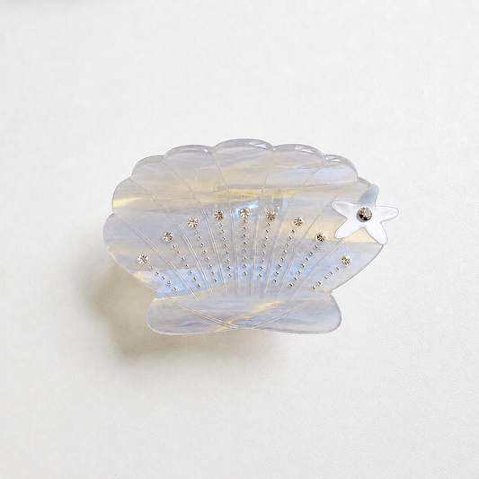 Seashell Rhinestone Hair Clip