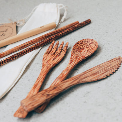 Wooden Coconut Cutlery Set