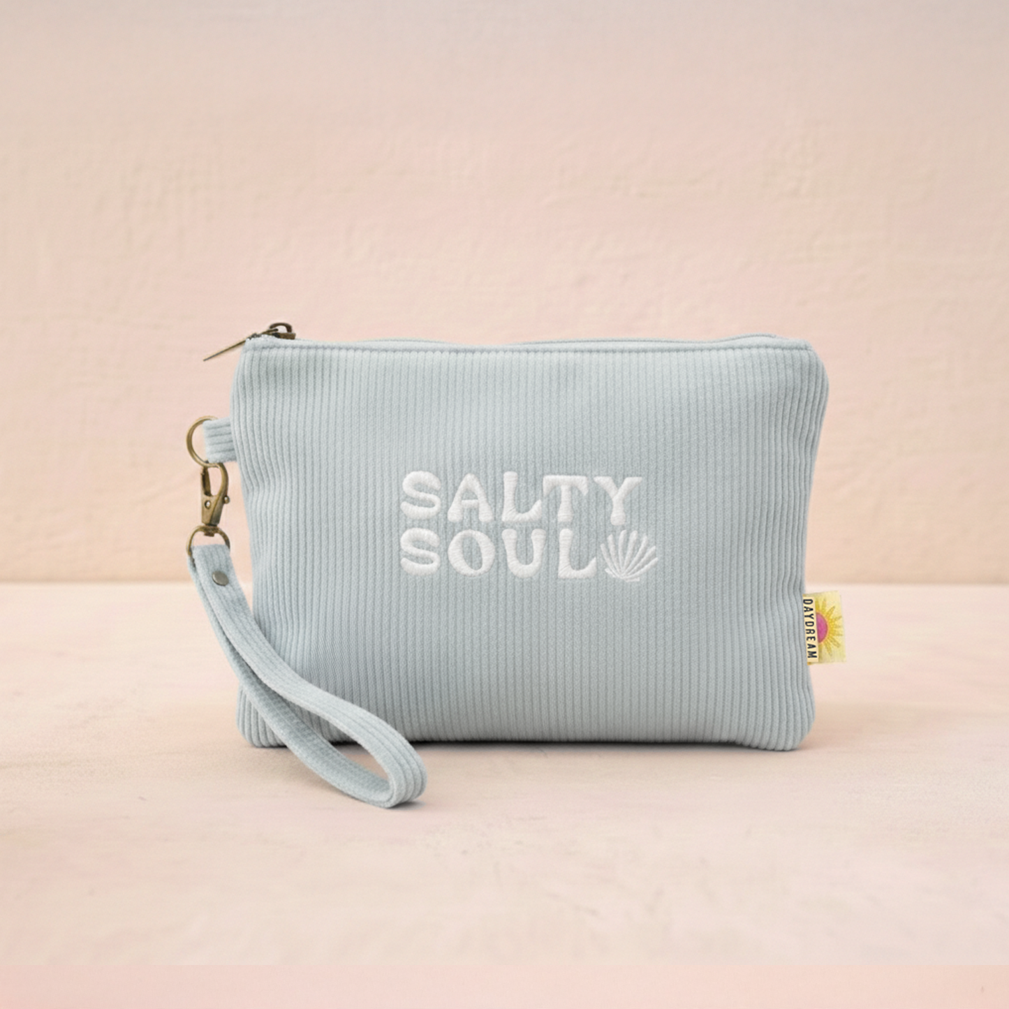 Salty Soul Embroidered Wristlet