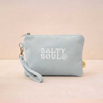 Salty Soul Embroidered Wristlet