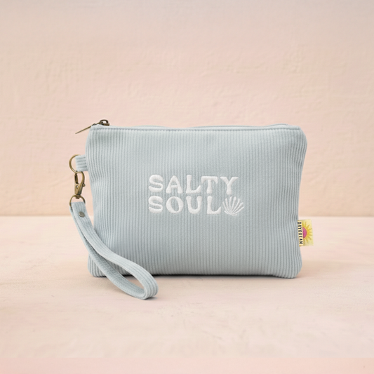 Salty Soul Embroidered Wristlet