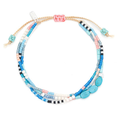 Mixed Media Bracelet - Sky/Turquoise/Silver
