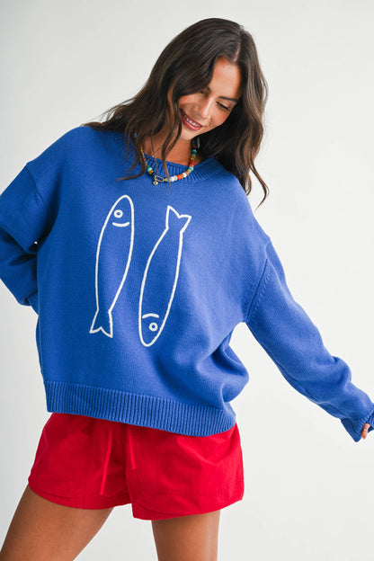 Embroiidered Sardine Sweater