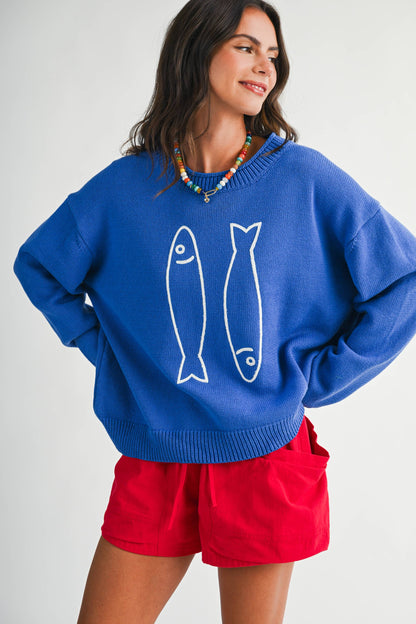 Embroiidered Sardine Sweater