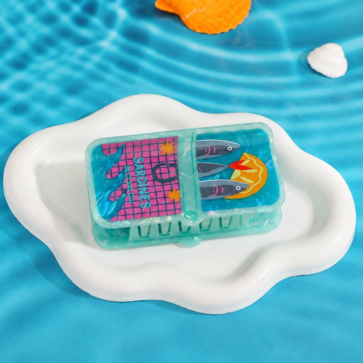 Retro Sardine Tin Hair Claw Clip