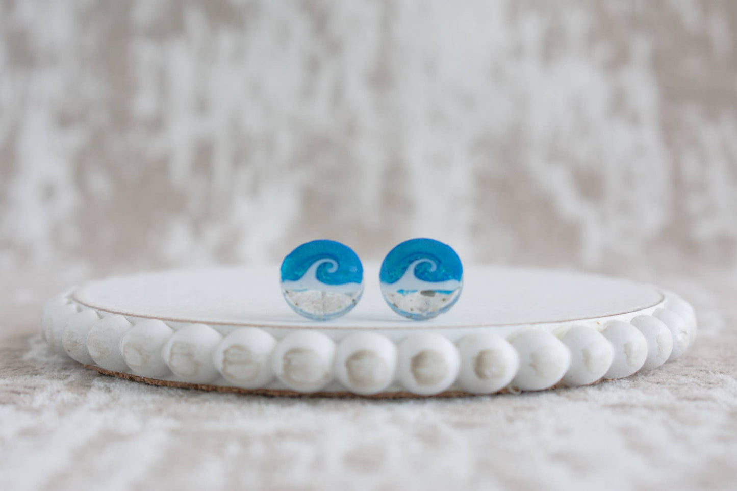 Beach Sand Wave Stud Earrings | Prism Blue