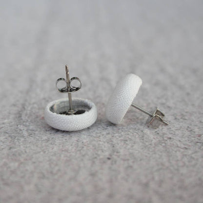 Seagull Fabric Button Earrings