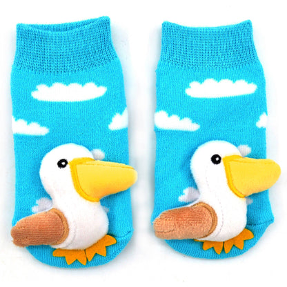 Baby Pelican Boogie Toes - Baby Rattle Socks: 6-12M