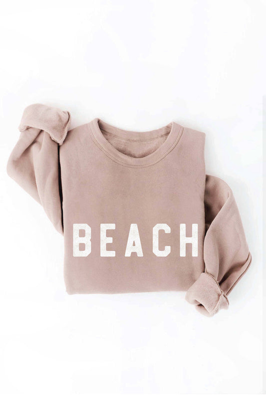 BEACH Graphic Sweatshirt - Tan
