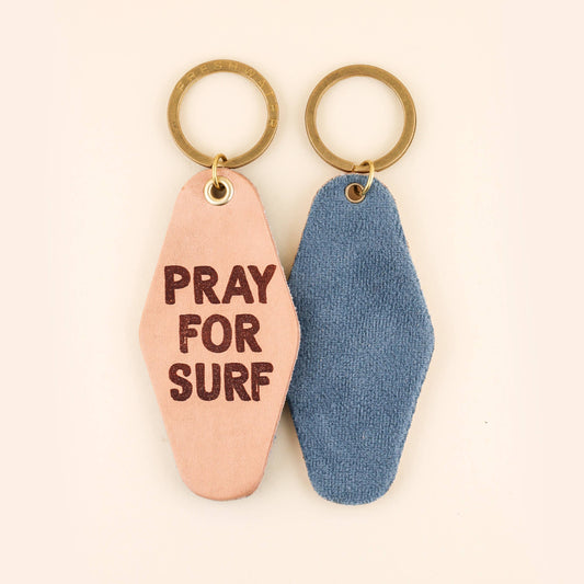 Pray For Surf Hotel Keychain: Navy / Keychain on Card