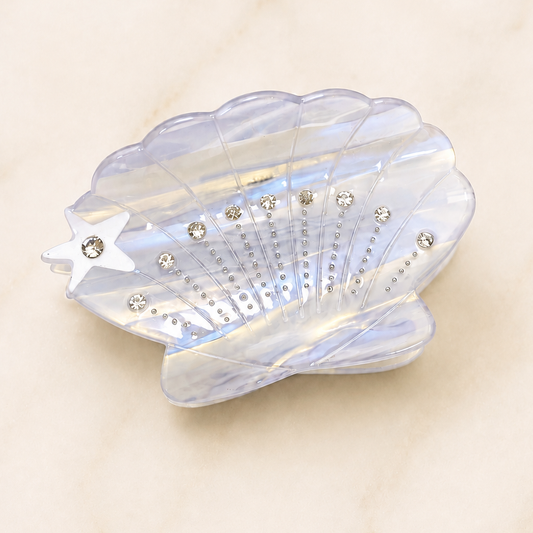 Seashell Rhinestone Hair Clip