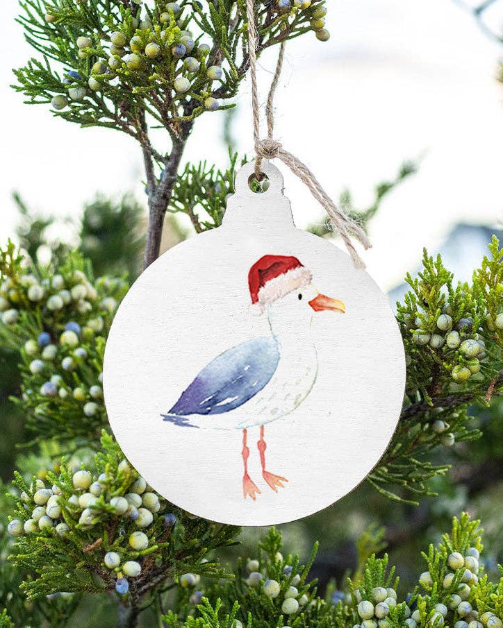 Santa Seagull Ornament