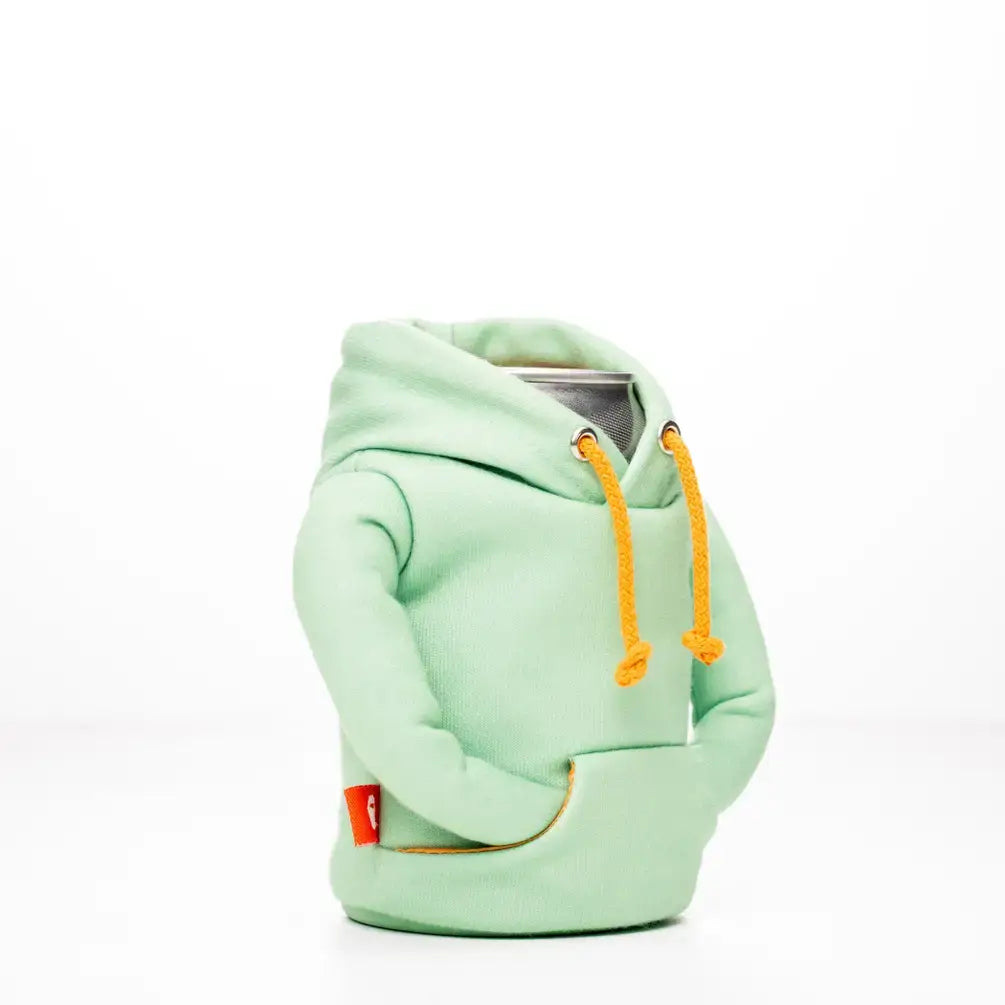 Insulated Beverage Cooler - The Hoodie - Seafoam & Apricot