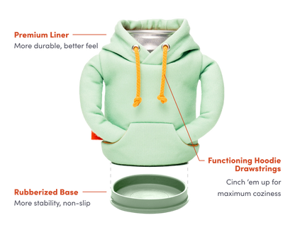 Insulated Beverage Cooler - The Hoodie - Seafoam & Apricot