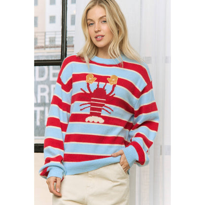 Stripe Lobster Mitten Sweater