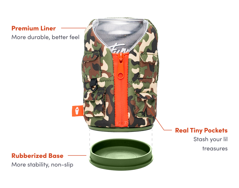 Insulated Can Cooler - The Adventurer - Tan & Olive Green