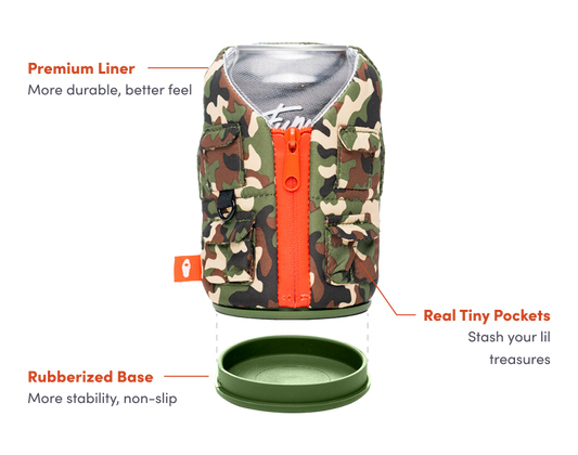 Insulated Can Cooler - The Adventurer - Tan & Olive Green