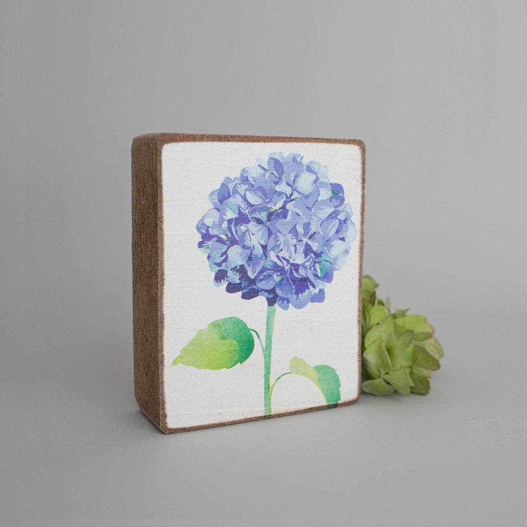 Hydrangea Flower Wooden Block