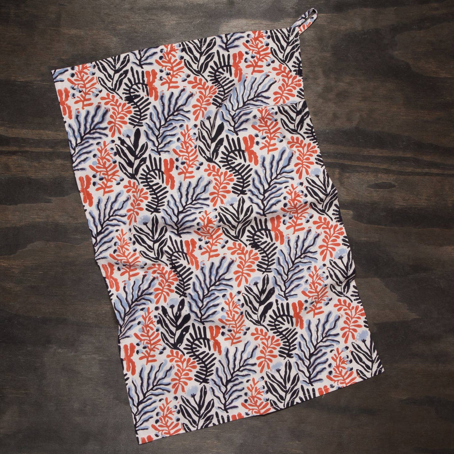 Entwine Cotton Block Printed Dishtowel