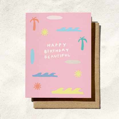 Surf Birthday Card | | Card for Her | Summer Card