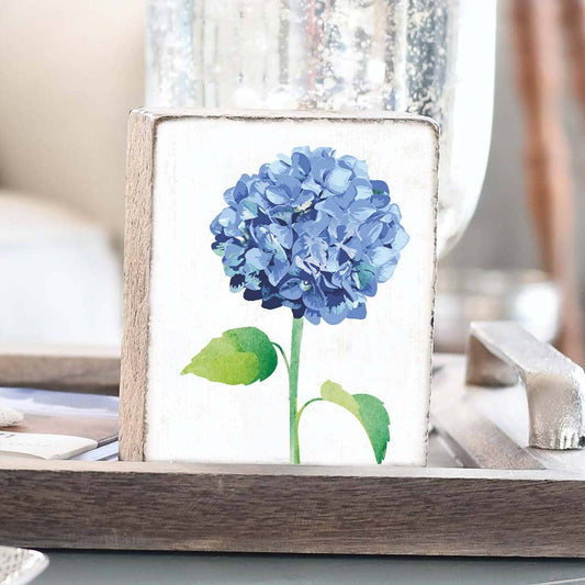 Hydrangea Flower Wooden Block
