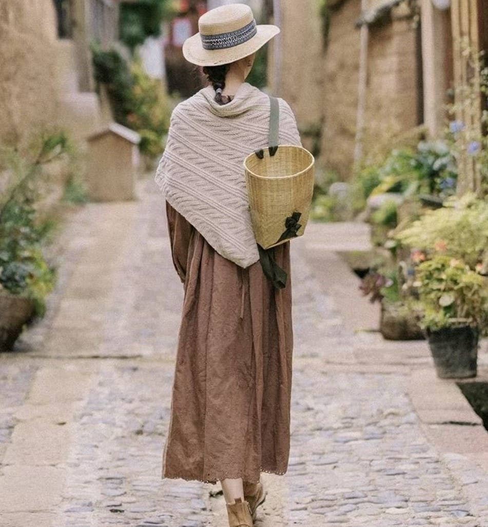 Handcrafted Buckle Triangular Shawl